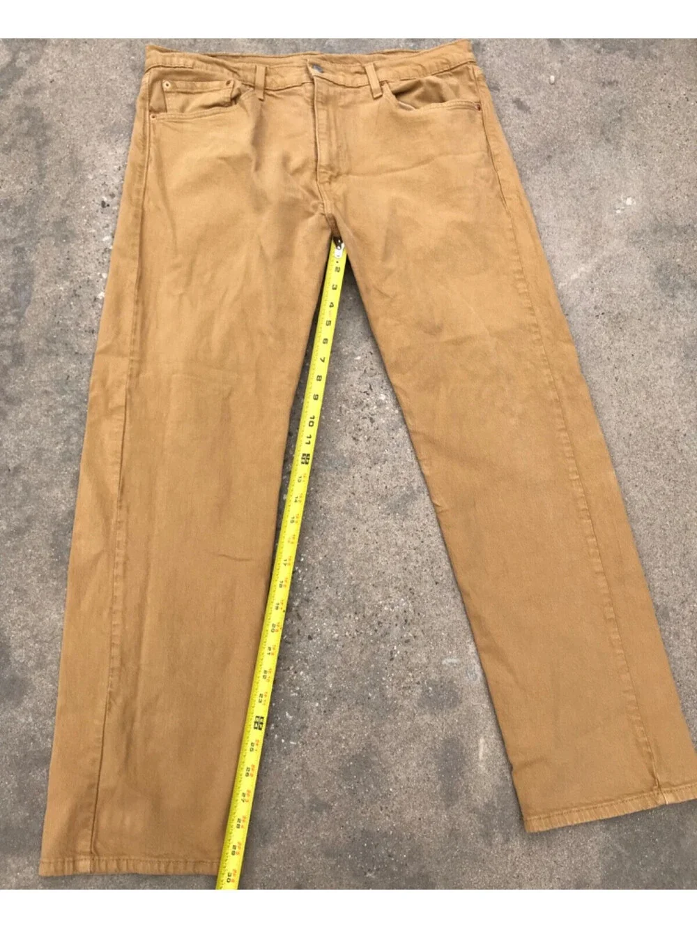 Levis Jeans Men 38x32 Brown Denim Pant 505 Straight Fit Work Casual Office Pant